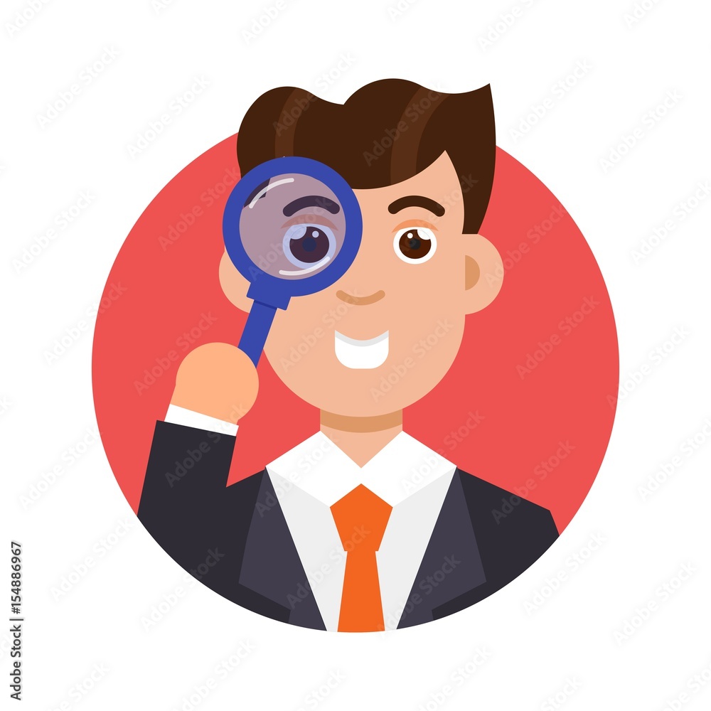 Tax inspector icon flat style. Vector illustration. Tax inspector icon flat style. Vector illustration.