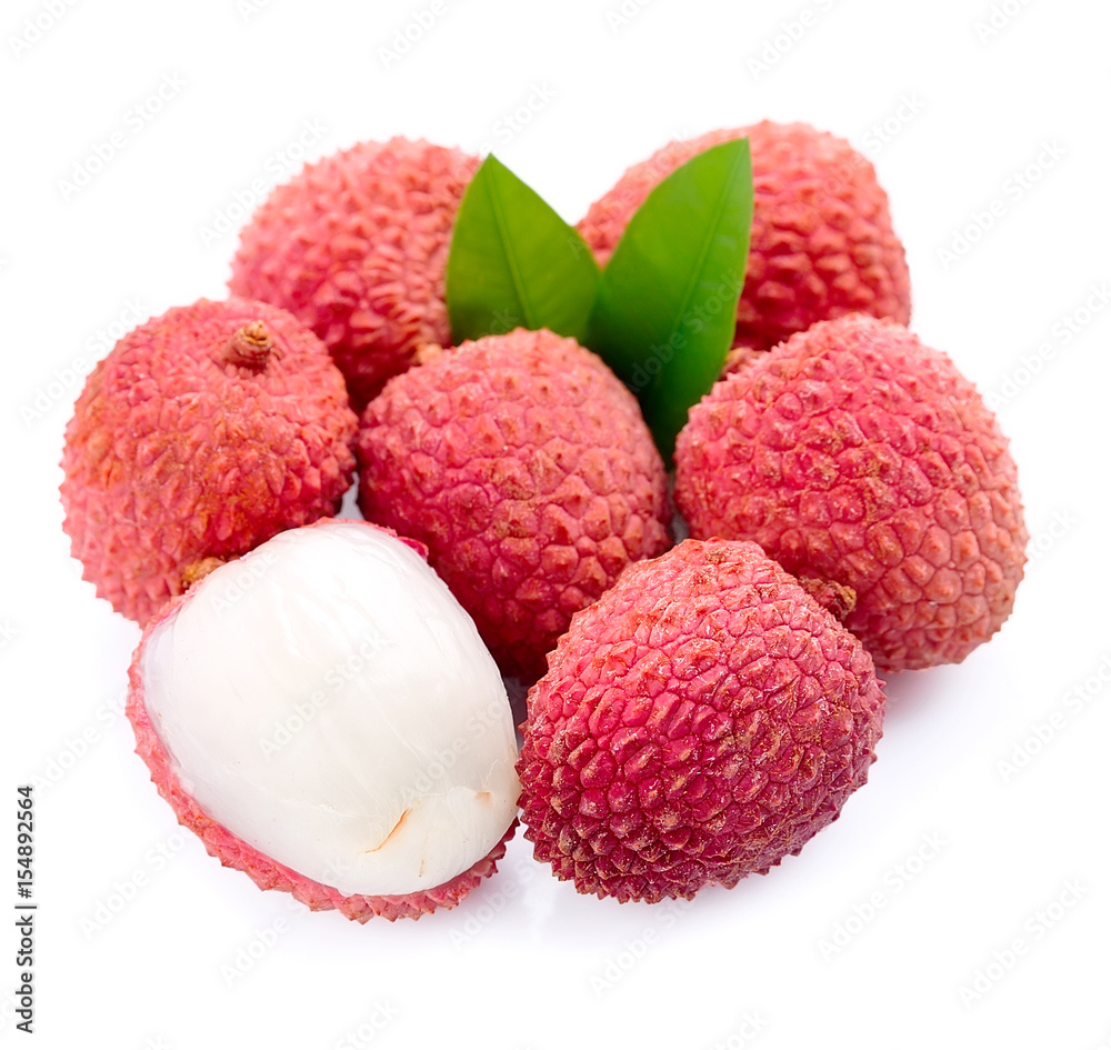 Sweet lychees fruits .