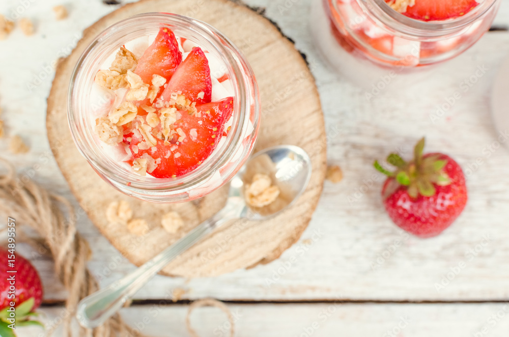 Yoghurt with strawberries Yoghurt with strawberries