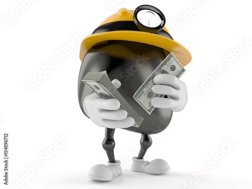 Miner character counting money