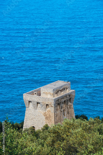 Punta Campanella and landscape of Sorrento s peninsula and island of Capri