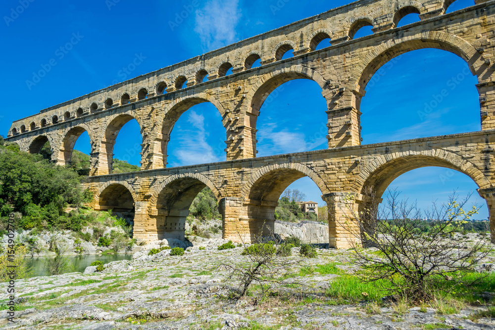 Le pont du Gard, France.