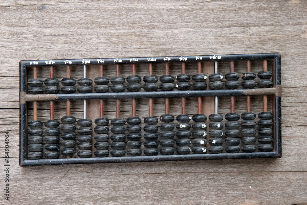 The abacus on old wooden and copy space for business The abacus on old wooden and copy space for business