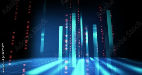 futuristic digital code number abstract background, represent  coding technology and programming languages.Loopable 4k footage.

