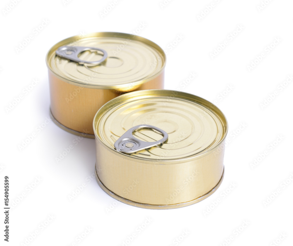 Two aluminium cans. Isolate on white background Two aluminium cans. Isolate on white background