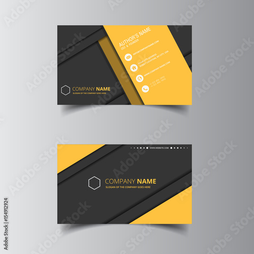 vector design formal yellow modern business card