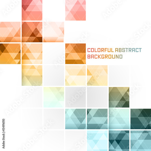 Colorful abstract vector background. Square mosaic pattern.