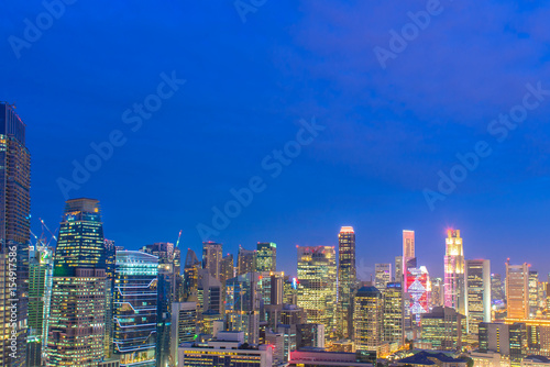 Contemporary Architecture Office Building In The City during twilight