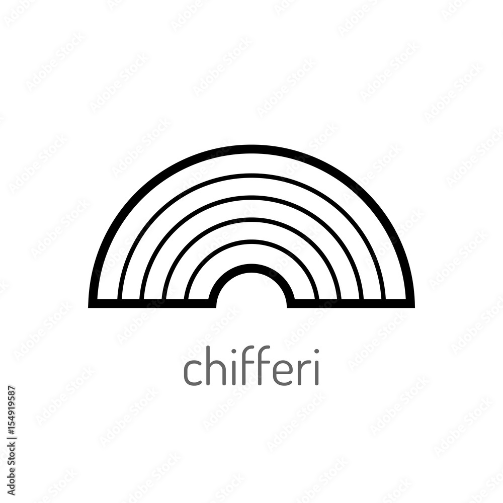 Pasta. Flat linear icon isolated. Black and white object Pasta. Flat linear icon isolated. Black and white object