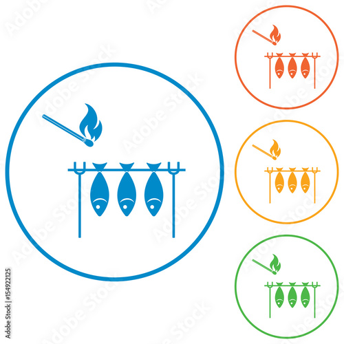 Grilled fish icon. Vector illustration