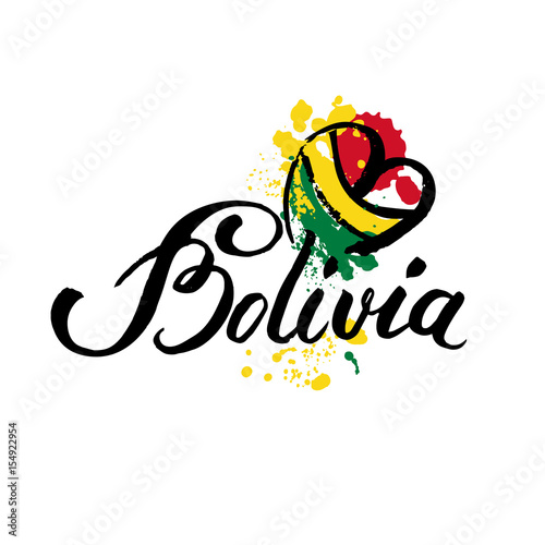 Welcome to Bolivia. Vector welcome card with national flag of Bolivia