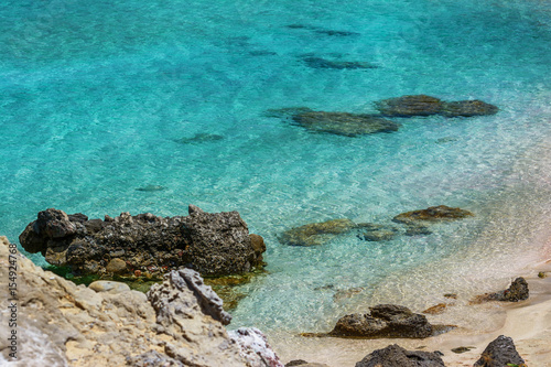 Crystal blue water on Falasarna beach, Crete, Greece