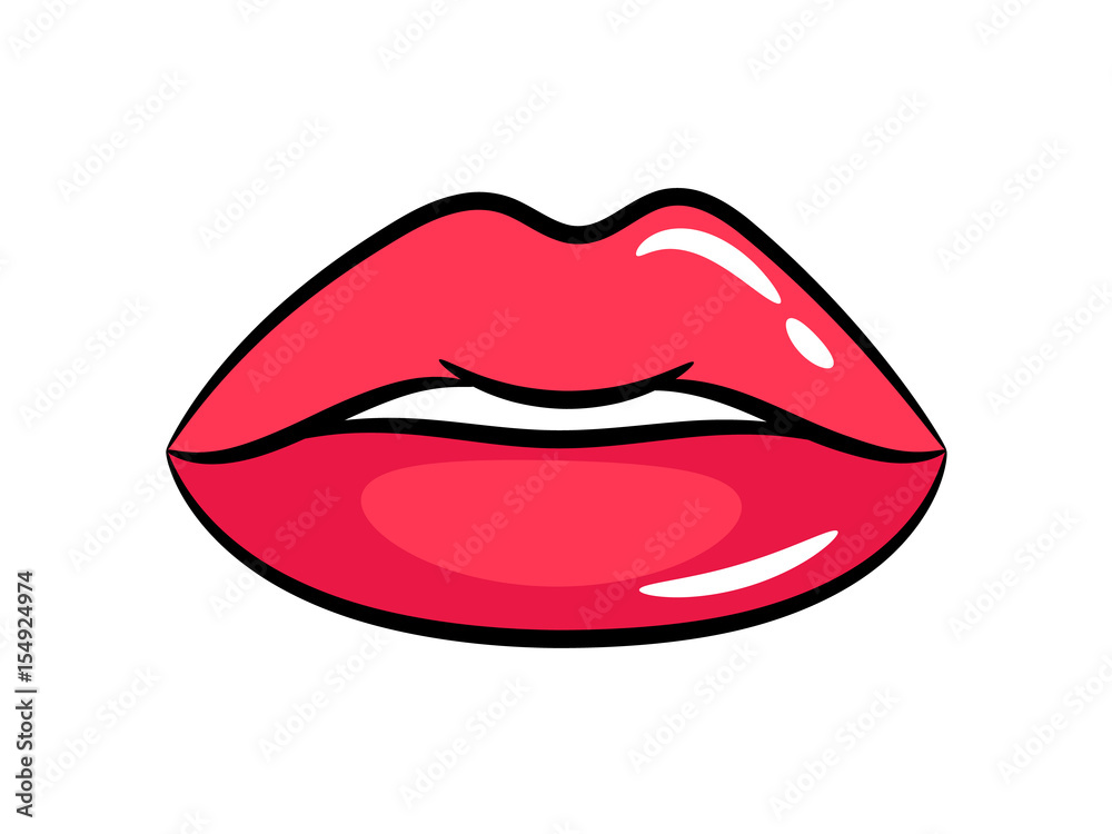 Female red lips sticker