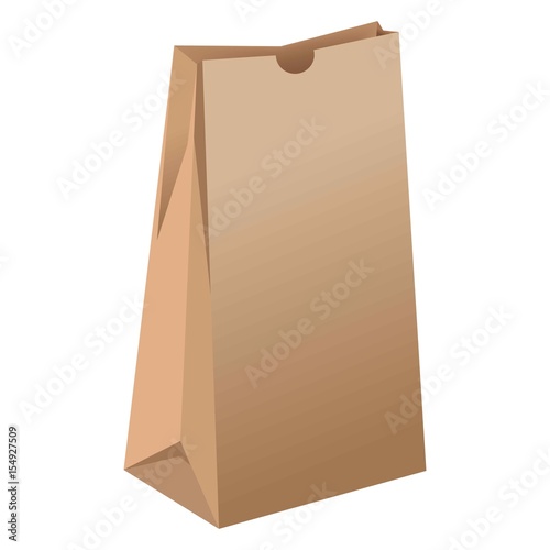 Brown empty paper package for grocery products illustration