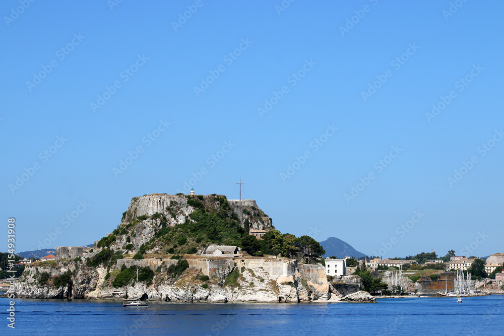 Old Corfu fortress landmark summer season