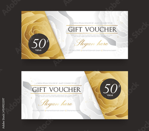 Gift Voucher discount template with luxury pattern.Vector template for gift card premium pattern. Vector illustration.