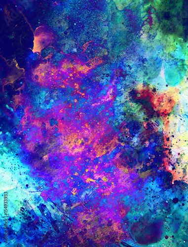 Cosmic space and stars, color cosmic abstract background. Fire effect.