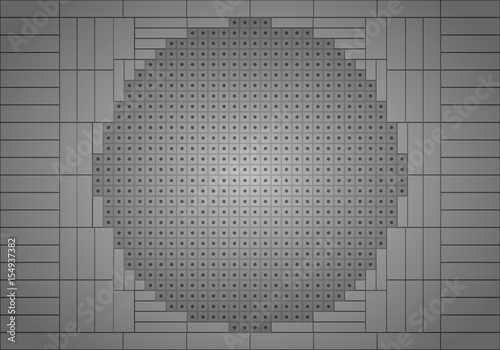 Gray technological background with tiles, Reactor cover, vector illustration