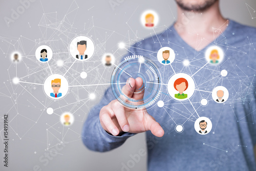 Man Click Social Network photo