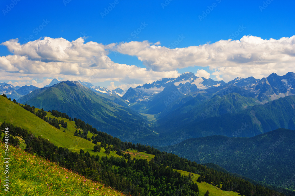 A beautiful view of the mountains of the Caucasus.