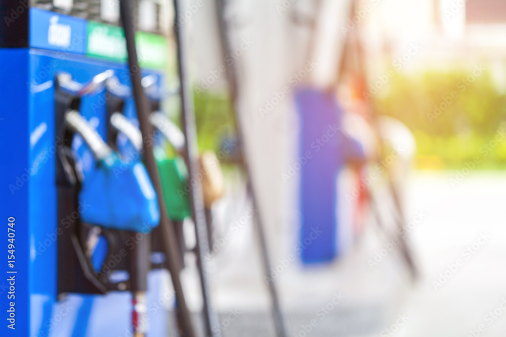 Naklejka premium Blur of fuel oil dispenser