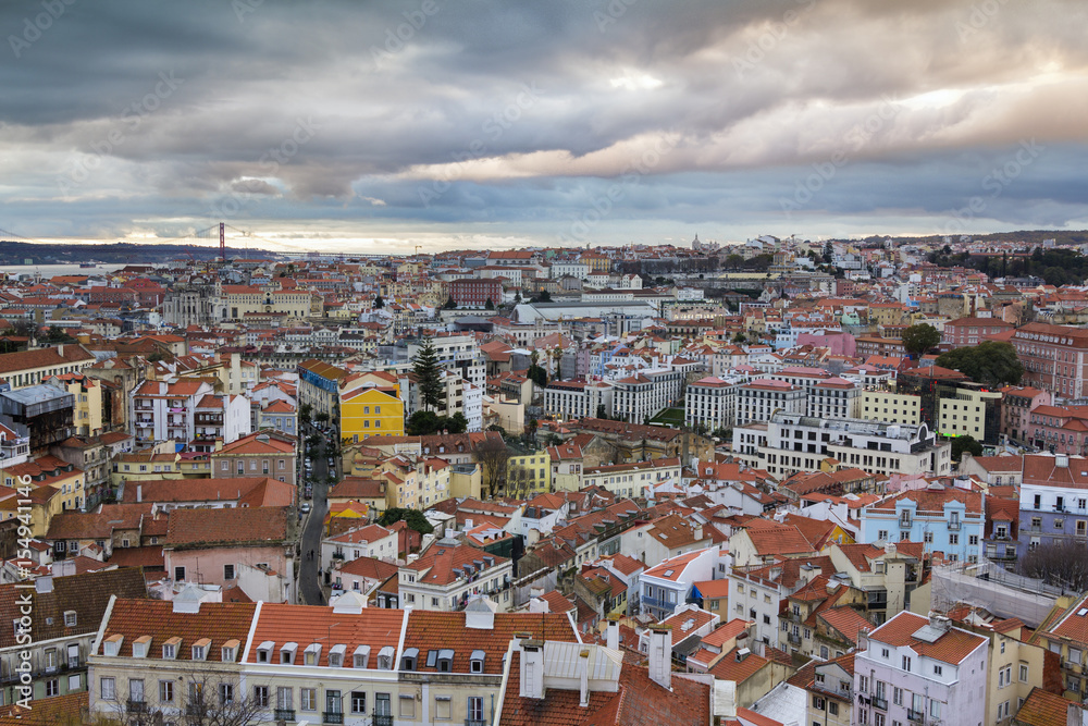 Lisbon downtown cityscape