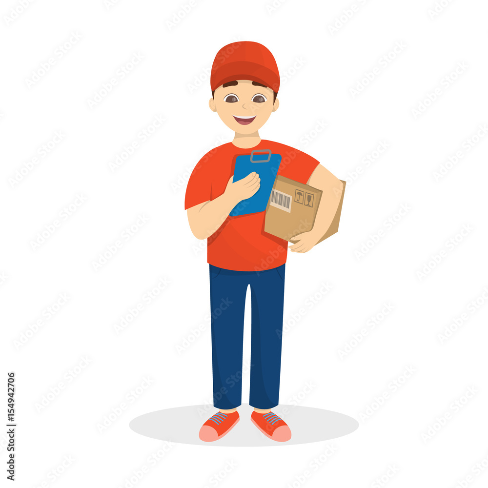 Isolated delivery man. Isolated delivery man.