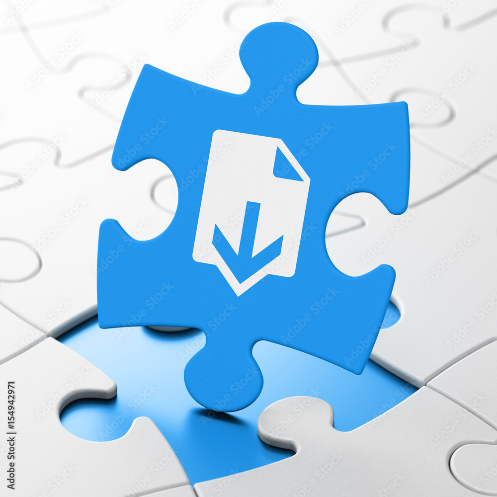 Web design concept: Download on puzzle background Web design concept: Download on puzzle background