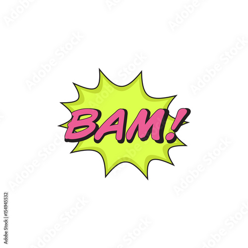 Comics style speech bubble BAM! on white