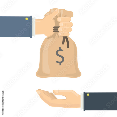 Giving money bag.