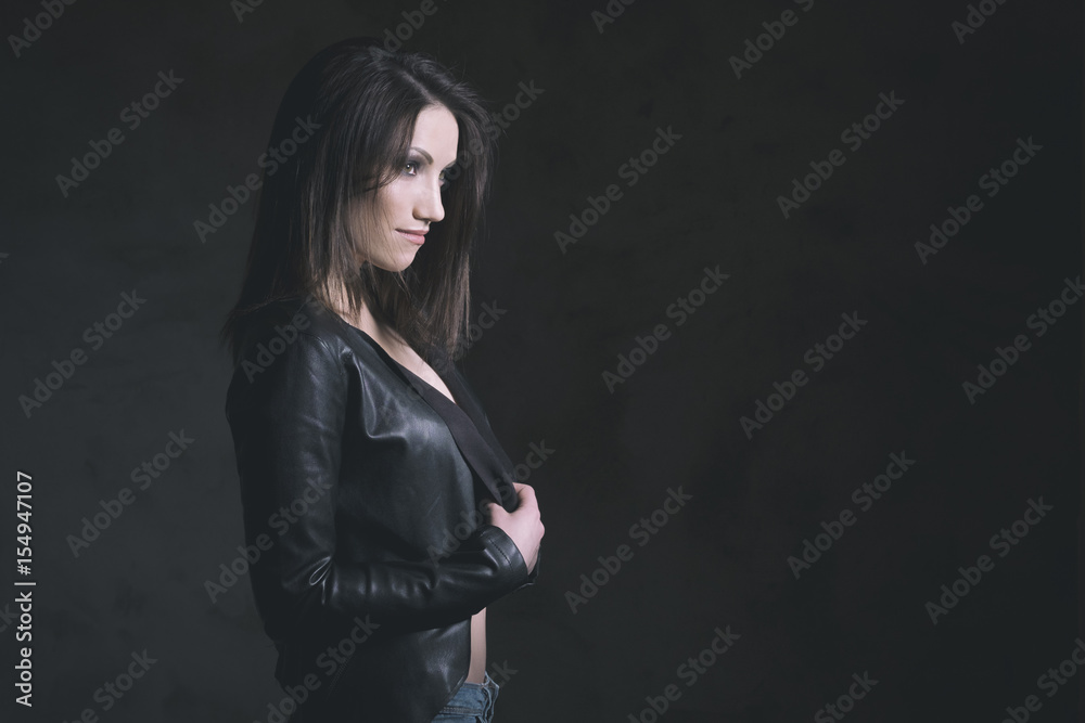 Beautiful young woman in studio. Beautiful young woman in studio.