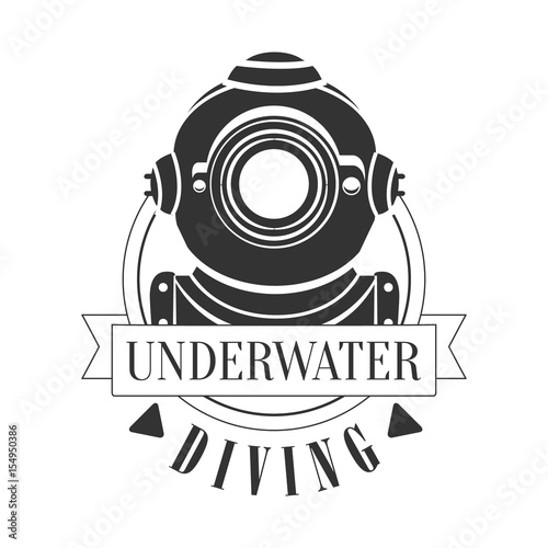 Diving underwater vintage logo