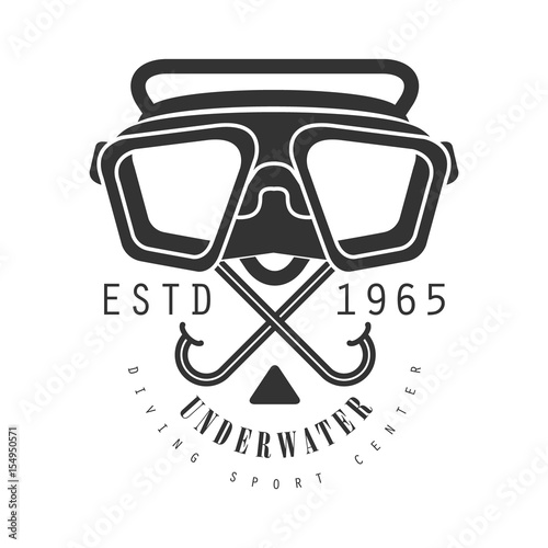 Underwater diving sport center established 1965 vintage logo