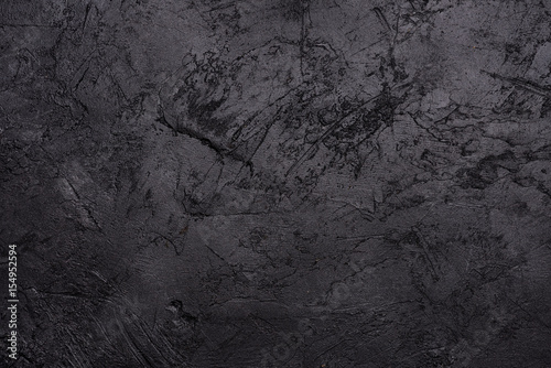 Top view of blank black slate textured background