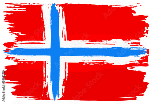 Flagge von Norwegen mit Pinselstrichen gemalt  photo