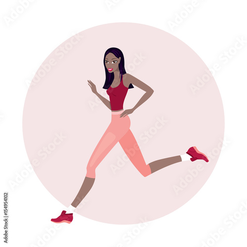 Young beautiful slim woman running wearing sport clothes