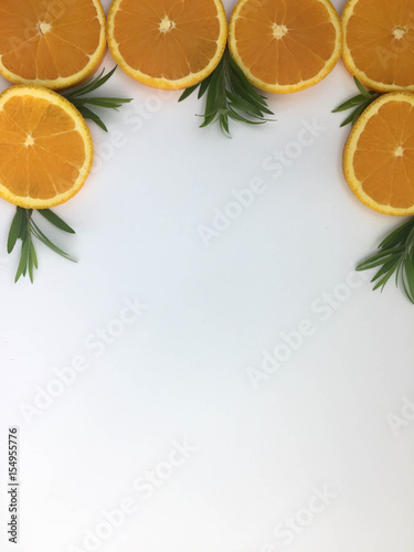 Slice orange frame background isolated
