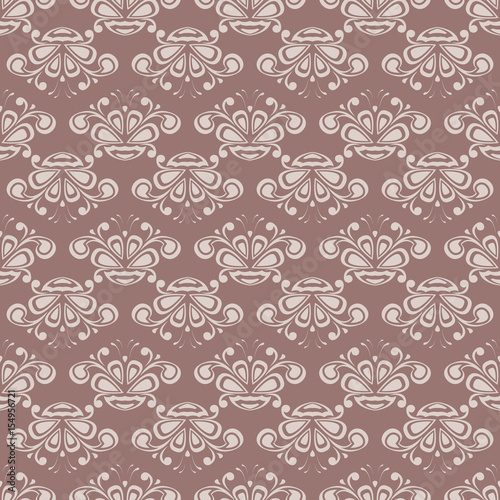 Brown seamless pattern. Floral abstract background © Liudmyla