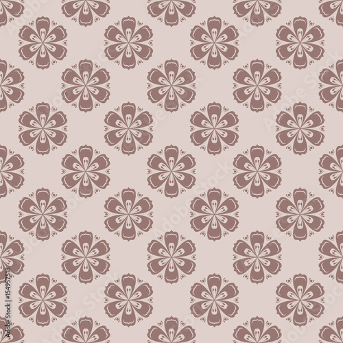 Wallpaper Mural Brown seamless pattern. Floral abstract background Torontodigital.ca