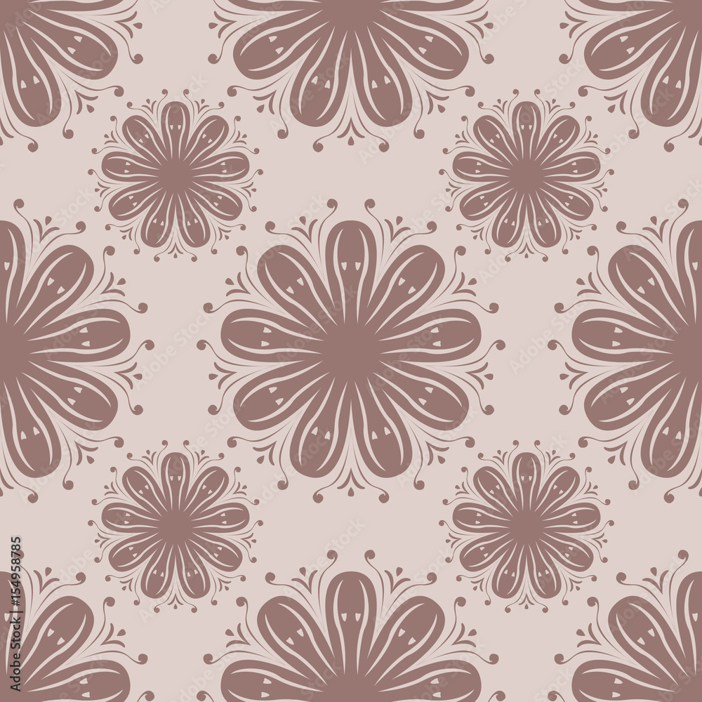 Brown seamless pattern. Floral abstract background Brown seamless pattern. Floral abstract background