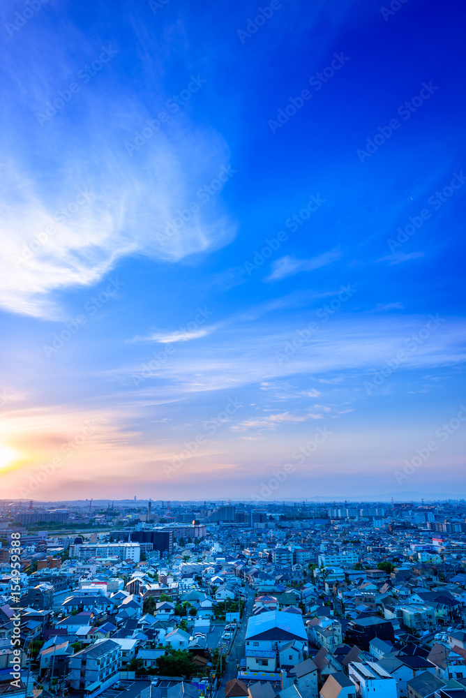 Obraz premium 都市風景 日本 住宅街