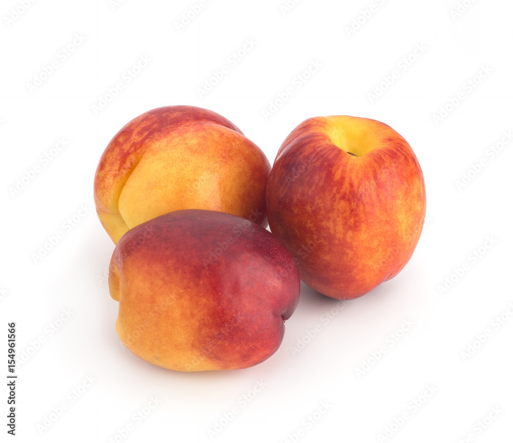 Nectarines on a white background Nectarines on a white background