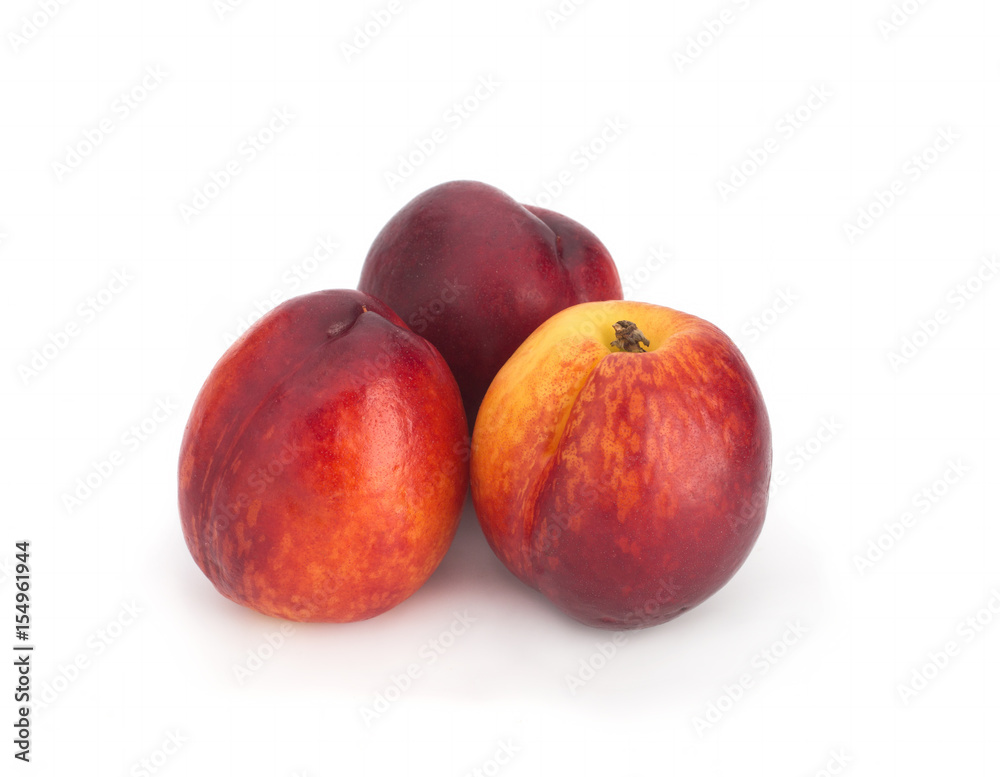 Nectarines on a white background Nectarines on a white background
