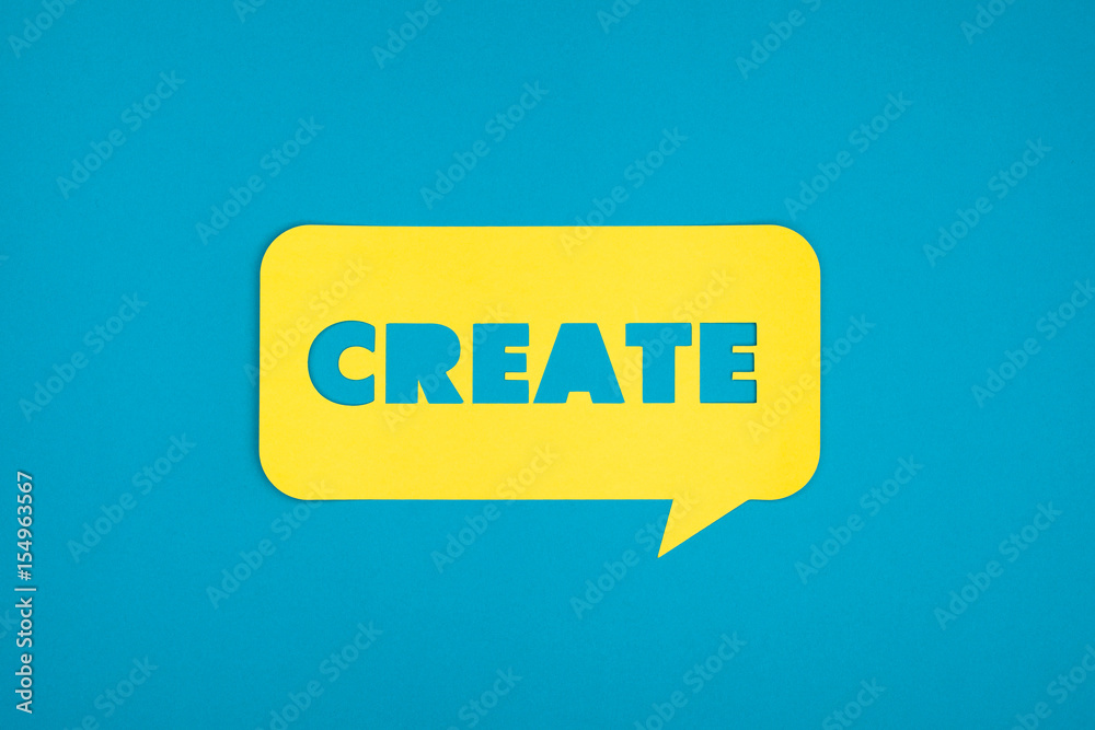 Create word cut-out in yellow cloud Create word cut-out in yellow cloud
