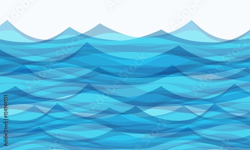 Marine background with stylized blue waves