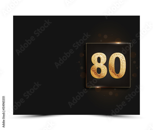 80th anniversary decorated greeting / invitation card template.