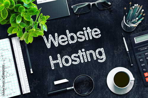 Photos Website Hosting Handwritten on Black Chalkboard