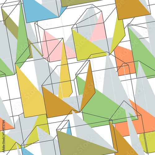 Seamless texture with colored geometric pattern