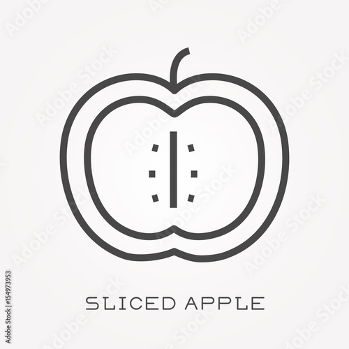 Line icon sliced apple