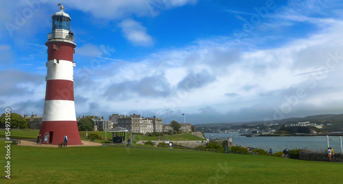 PLYMOUTH, DEVON, U.K. AUGUST, 25, 2014 - Plymouth. Smeatons Tower in Plymouth Hoe, England